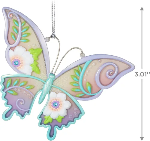 Miniatura 5 de Hallmark Keepsake Adorno de Navidad, plástico, 2022, mariposas brillantes