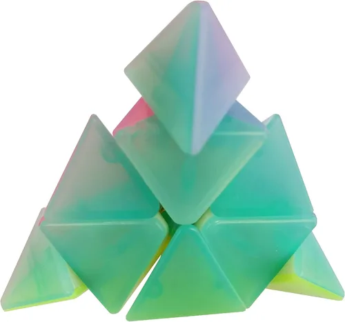 Miniatura 5 de Jelly Windmill Speed Cube Pirámide Speed Cube Triángulo Sin Pegatinas Color Vívido Cubo Mágico 3x3x3 Juguete de rompecabezas resistente y suave