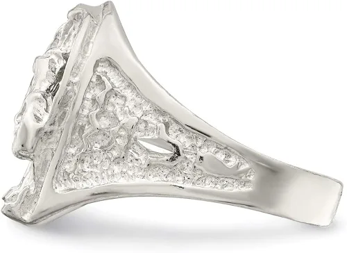 Miniatura 4 de Herradura de plata esterlina con anillo de cabeza de caballo estilo QR134-9, Metal, no conocido