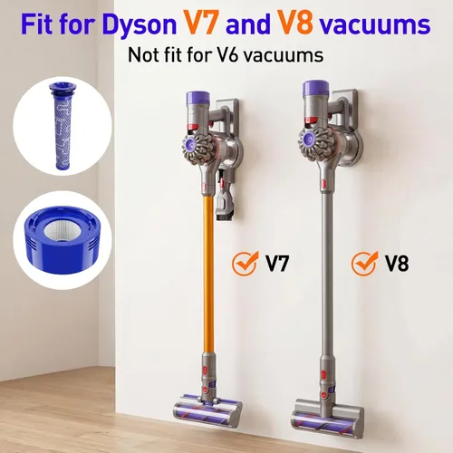 Miniatura 2 de Hechuang Kit de filtros para Dyson V7, V8 Animal y Absolute Vacuum, Piezas de Repuesto (DY-96566101) y Post- Filtro (DY-96747801) 3+3