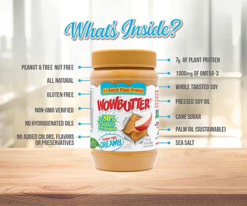 Miniatura 3 de WOWBUTTER - Alimento de proteína vegetal vegano galardonado sin nueces sin maní, sin nueces, hecho con soja entera verificada sin OMG