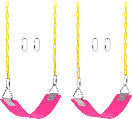 Miniatura 12 de AGPTEK Juego de columpios, asiento con cadenas antioxidantes de 66 pulgadas con revestimiento termoplástico, soporta 250 libras, accesorios de cojín
