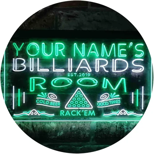 Miniatura 21 de ADVPRO Letrero de neón LED de un solo color personalizado con temática de billar, sala de billar, 12 x 8.5 pulgadas, st4s32-pj1-tm-b