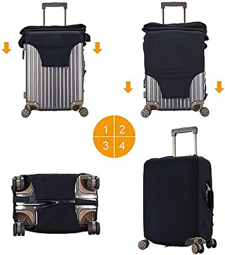 Miniatura 4 de Funda protectora para equipaje de viaje, color gris infinito, funda protectora lavable para maleta de 25 a 28 pulgadas L