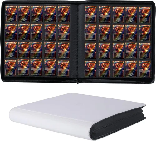 Miniatura 7 de Carpeta de tarjetas intercambiables de 2000 bolsillos, 20 bolsillos compatible con MTG, tarjetas deportivas y otras tarjetas de intercambio de Negro