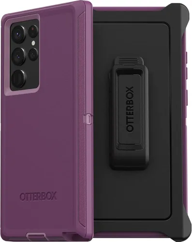Miniatura 8 de OtterBox Funda para Galaxy S22 Ultra Defender Series, color negro, resistente y duradero, con protección de puerto, incluye soporte de clip
