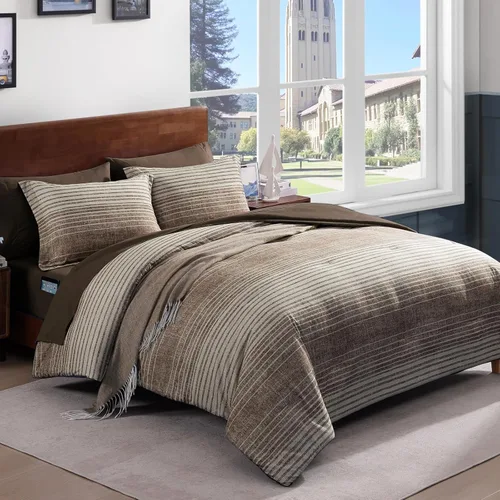 Miniatura 17 de AMBERSPACE Juego de edredón tamaño matrimonial, juego de ropa de cama a cuadros azul gris de 7 piezas para niños, niñas y adolescentes, juego