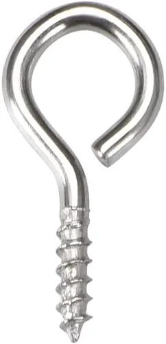 Miniatura 7 de uxcell Ganchos de ojo de tornillo pequeños de 0.59 pulgadas Tornillos autorroscantes Percha atornillada de acero al carbono Ganchos de anillo