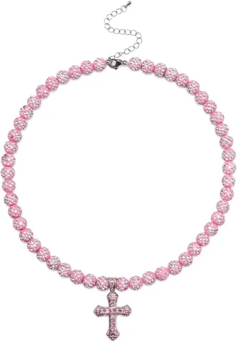 Miniatura 9 de Collar de béisbol – Collar de colección de hielo con cuentas de arcilla brillante con purpurina para hombres y niños, regalos geniales