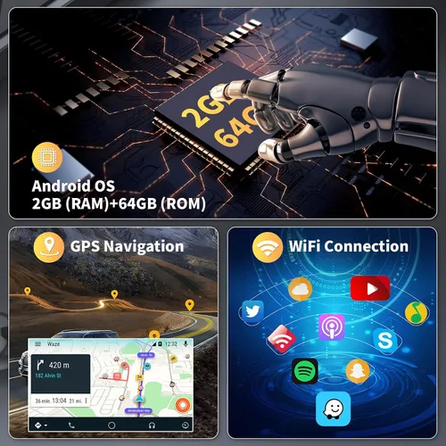 Miniatura 5 de Estéreo de coche HiFi Android 15 para Nissan Altima 2008-2012 Manual A/C, [2+64G] Hikity 9 pulgadas pantalla táctil Radio de coche inalámbrico