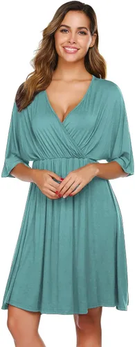 Miniatura 4 de Ekouaer Vestido de maternidad 3 en 1 para maternidad, trabajo de parto y lactancia, camisón de enfermería, ropa de dormir para lactancia, tallas S a