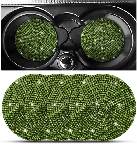 Miniatura 9 de Osilly – Portavasos para auto con brillantes, 2 unidades, diamantes de imitación, antideslizantes, portavasos universales de 2.75 pulgadas