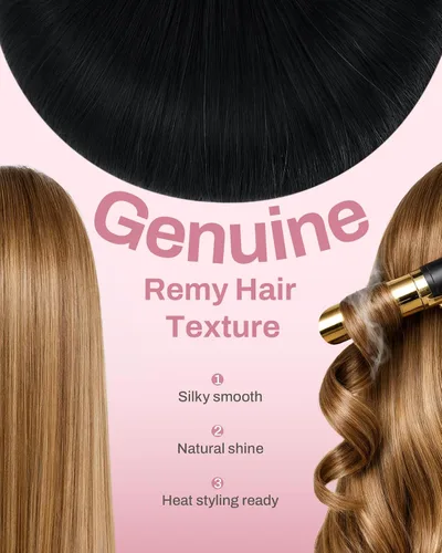 Miniatura 6 de Moresoo Genius - Extensiones de cabello humano real con clip, color negro azabache, invisibles, sin costuras, de trama de piel sintética