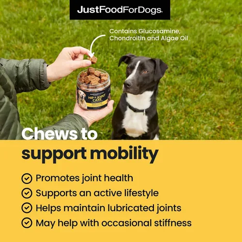 Miniatura 3 de JustFoodForDogs 10-en-1 Multifuncional y suplemento para cadera + articulaciones, masticables suaves para perros, a base de plantas, de grado humano