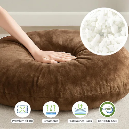 Miniatura 2 de Codi Cojines de meditación grandes – Almohadas redondas de suelo para adultos con funda extraíble lavable, cojín de suelo suave y de apoyo para Café