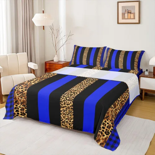 Miniatura 40 de Manfei Juego de sábanas de acuarela floral tamaño individual, juego de ropa de cama con flores botánicas, juego de sábanas de dibujos animados