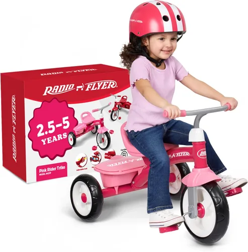 Miniatura 8 de Radio Flyer Triciclo Red Rider para edades de 2.5 a 5 años, bicicleta de tres ruedas para niños pequeños, triciclo para niños, juguete de montar al