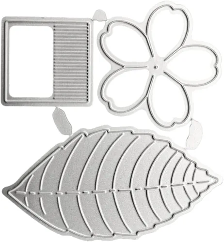 Miniatura 5 de Troqueles de metal 3D de arte de flores y hojas, troqueles de corte para hacer tarjetas, troqueles de relieve para álbumes de recortes, decoración