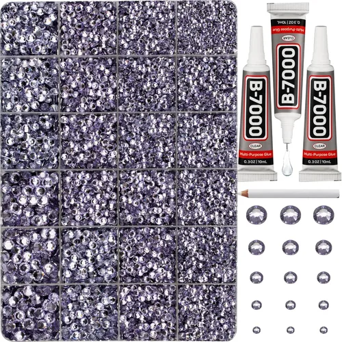 Miniatura 21 de 31000 piezas de diamantes de imitación para hacer brillar, kit de 3 mm de diamantes de imitación con parte trasera plana para manualidades, ropa