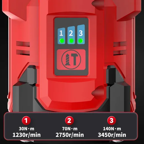 Miniatura 2 de Kit de controlador de impacto inalámbrico 16.8V Máximo torque 140Nm (105 pies-libras) Controlador de impacto eléctrico de alta rotación Motor sin
