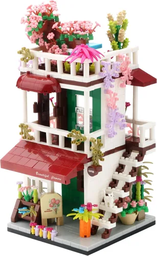 Miniatura 8 de Street View - Mini bloques de construcción, cafetería, tienda, kit de construcción, construcción de simulación, regalo creativo educativo