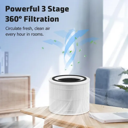 Miniatura 3 de Paquete de 2 filtros de repuesto Core 300 compatibles con Levoit Core 300, Core 300S, parte # Core 300-RF, blanco Paquete de 2 filtros estándar