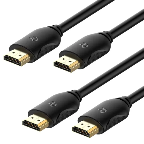 Rankie Cable HDMI, cable HDTV de alta velocidad, compatible con Ethernet, 3D, 4K y retorno de audio, paquete de 2, 6 pies