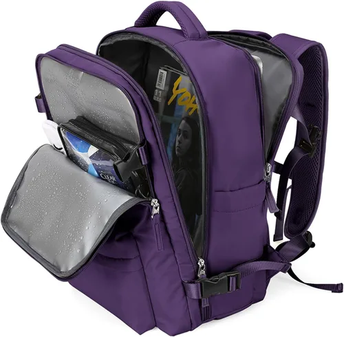 Miniatura 16 de WONHOX - Mochila grande, aprobada para vuelo, unisex, para viajes, trabajo, negocios o laptop, a1-Negro, Medium