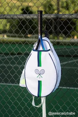Miniatura 8 de Rejolly Bolsa Bandolera de Raqueta de Tenis para Mujeres y Hombres Acolchada Resistente al Agua Funda de Raqueta de Un Hombro Cruzada para 2