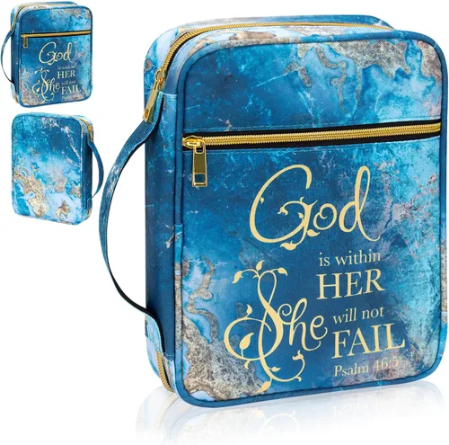 Miniatura 21 de GUEER Funda para Biblia para hombres, Portabiblia, Funda para Biblia Bolsa Organizadora de Transporte, con Cremallera y Bolsillos para Biblia
