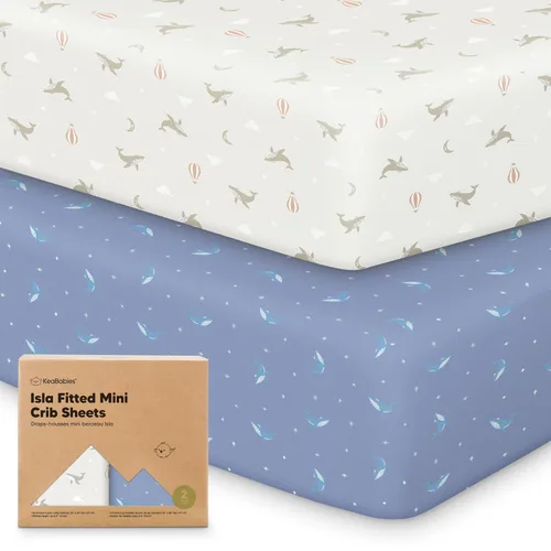 Miniatura 13 de Sábanas ajustadas para Pack and Play - Paquete de 2 sábanas mini para cuna para Pack N Play, colchón 38x26, ropa de cama suave y acogedora