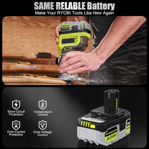 Miniatura 3 de Nuevo P108 4AH Repuesto para Ryobi 18V ONE + batería P108 P102 P103 P104 P105 P107 P109 P122 compatible con todas las herramientas inalámbricas