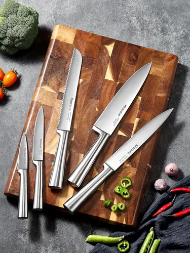 Miniatura 6 de Juego de cuchillos, 14 cuchillos de cocina de acero inoxidable de alto carbono súper afilados para chef con soporte acrílico, incluye cuchillos