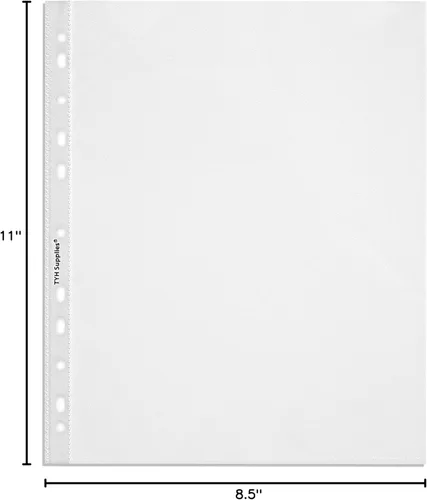 Miniatura 7 de TYH Supplies Paquete de 50 protectores de hojas antirreflejos para carpeta de 3 anillas, tamaño carta de 8.5 x 11 pulgadas, protectores de página