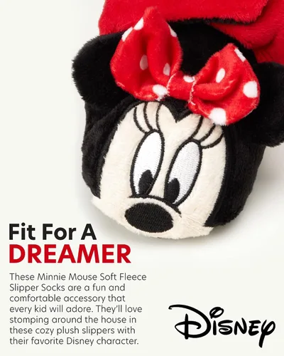 Miniatura 3 de Disney Botines Minnie Mouse para bebés y niñas, calcetines de vellón suave (recién nacidobebé)