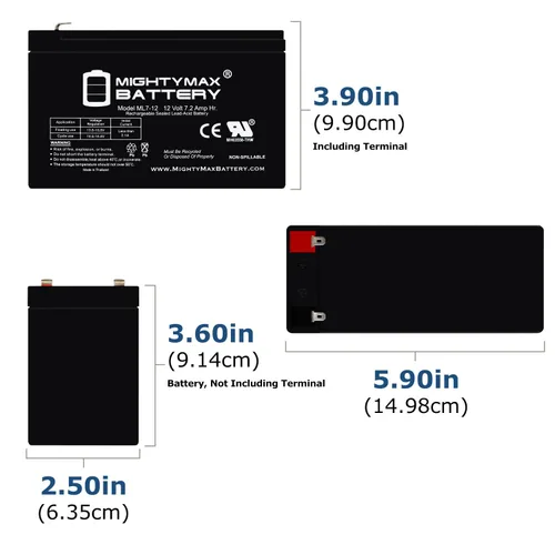 Miniatura 2 de Mighty Max Battery Batería de repuesto SLA de 12V 7Ah compatible con Sigmas SP12-7.5 - Paquete de 10