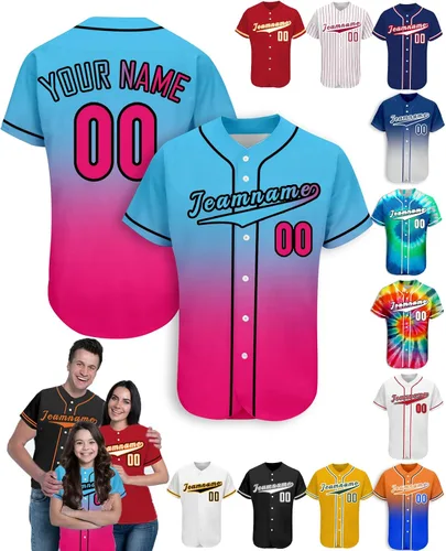 Miniatura 31 de Camiseta de béisbol personalizada para hombres, mujeres y niños con nombre, número y logotipo, camisetas de sóftbol personalizadas, S-4XL