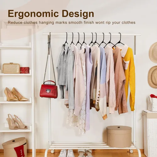 Miniatura 8 de HOUSE DAY Perchas de Plástico Premium Paquete de 10, Perchas para Ropa que Ahorran Espacio, Colgador Resistente para Abrigos - Organizadores
