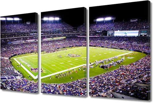 Miniatura 84 de 3 piezas de arte de pared deportivo del equipo de fútbol de los Vikings de Estados Unidos, pinturas de estadios deportivos Minnesota, Estados