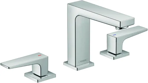 hansgrohe Metropol 32516001 - Grifo moderno para lavabo de baño de bajo flujo con 2 manijas y 3 5 pulgadas de alto, color cromado, 32516001