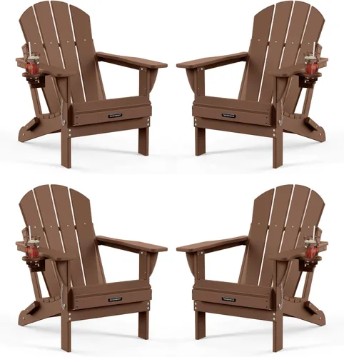 Miniatura 18 de MUCHENGHY Sillas Adirondack plegables, sillas de patio, sillas de césped, silla para exteriores, silla Adirondack de plástico, hoguera, resistente a