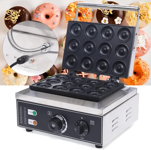 Miniatura 10 de Máquina eléctrica de gofres comercial de 10 piezas, temperatura de 110 V, 122-572 ℉, horneador de gofres belga antiadherente para restaurante y uso