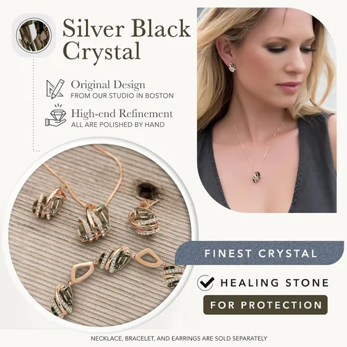 Miniatura 34 de Leafael Wish Stone - Collar con dije chapado en oro rosa de 18 quilates, con cristales de Swarovski, joyería de piedra natal, 18 pulgadas + 2