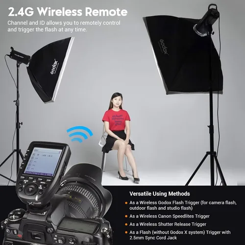 Miniatura 3 de Godox XPro-N TTL - Transmisor de disparador de flash inalámbrico compatible con cámaras Nikon, disparador HSS 1/8000s, pantalla grande, 11 funciones