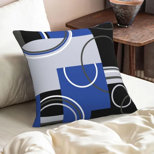 Miniatura 6 de Fundas de almohada de 18 x 18 pulgadas, diseño geométrico de remolinos en espiral, fundas de cojín con rayas abstractas de rayas geométricas a