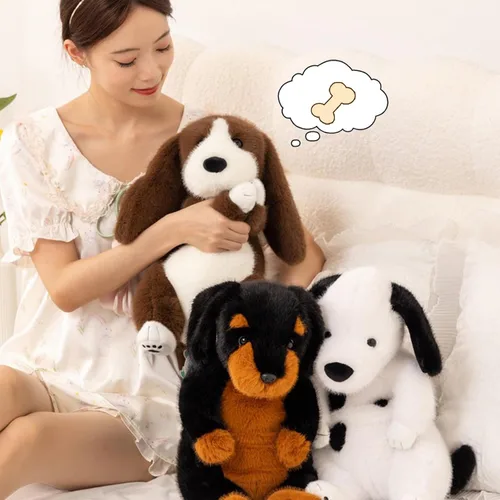 Miniatura 4 de PEACH CAT Basset Hound - Animal de peluche de perro de 14 pulgadas, lindos peluches de peluche suave, regalos para niños, marrón