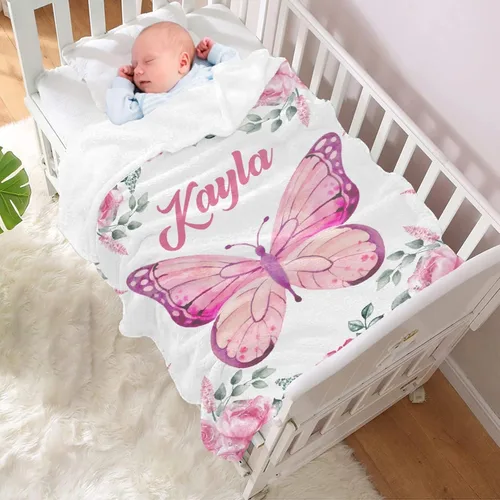 Miniatura 9 de Manta de mariposa personalizada con texto, manta de franela personalizada con nombre, para niños, perros y gatos, regalo de 30 x 40 pulgadas, XS