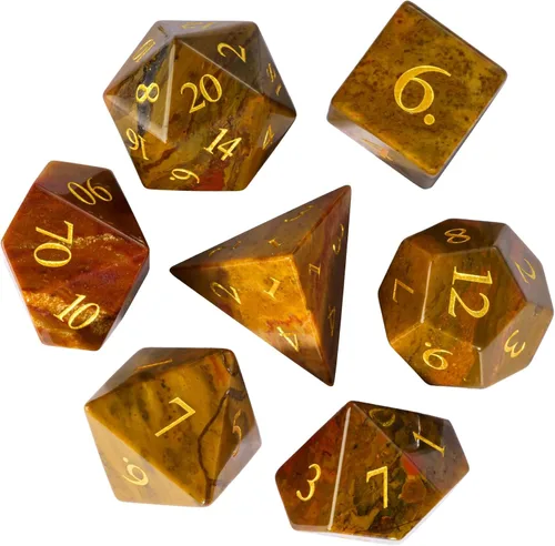 Miniatura 37 de UDIXI Juego de dados de piedras preciosas de amatista, dados DND de piedra de cristal D&D con estuche de regalo para juegos de rol y juegos de mesa