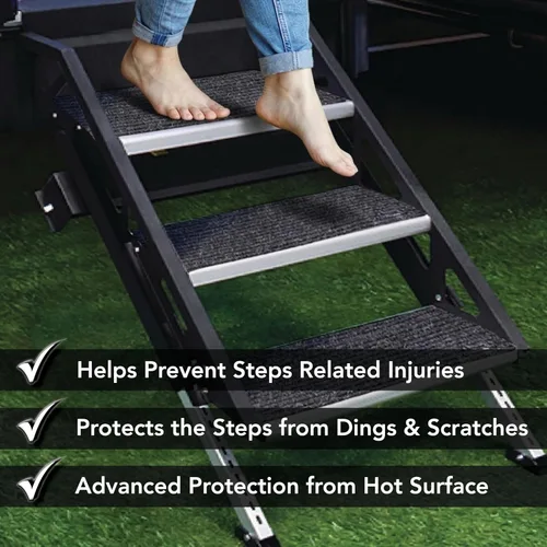 Miniatura 3 de RUGUP alfombras para escalones de autocaravana de Lippert Solid Step y MORryde Step Above (1 paquete)