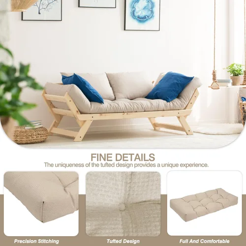 Miniatura 5 de Cojines de banco personalizados, cojines de asiento copetudos antideslizantes, 6 telas/4 pulgadas de grosor para interiores y exteriores, patio